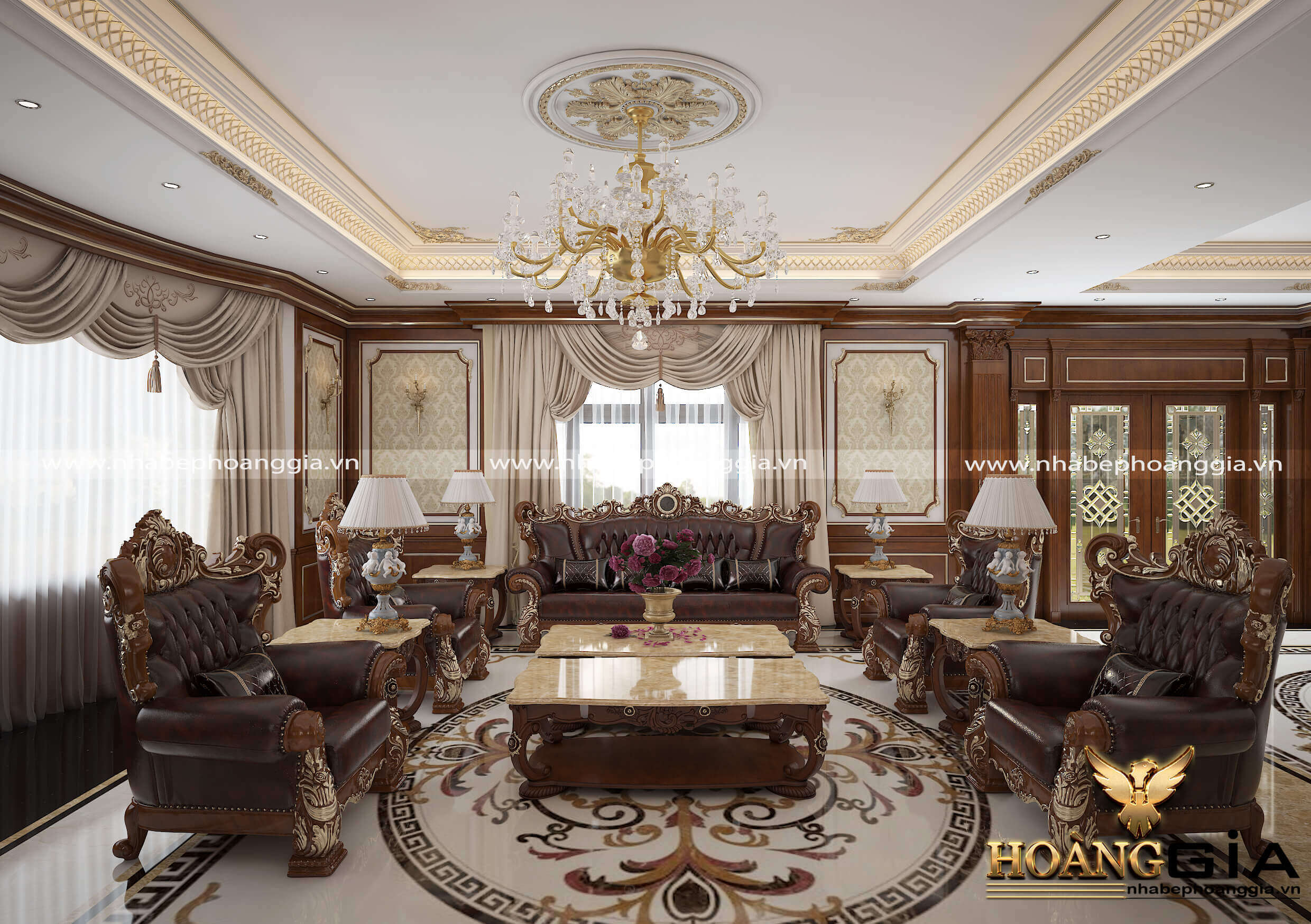 10 Mẫu thiết kế nội thất phòng khách tân cổ điển đẹp và sang trọng nhất 2022