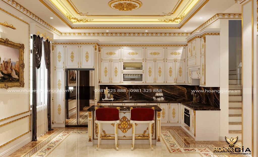 thiết kế phòng bếp ăn hoàng gia