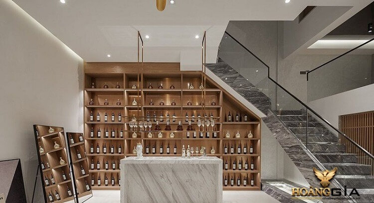 mẫu tủ rượu gầm cầu thang đẹp