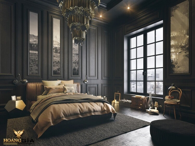 phòng ngủ màu đen