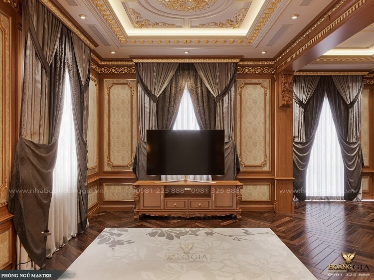 Thiết kế nội thất phòng ngủ master tân cổ điển