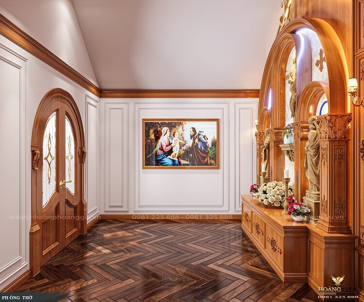 Mẫu thiết kế nội thất phòng thờ Công Giáo