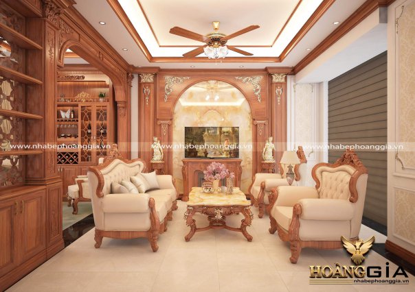 Dự án thiết kế phòng bếp kết hợp phòng khách nhà anh Vũ ở Nam Định