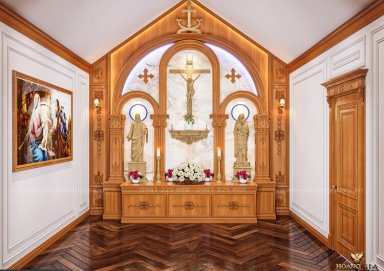 Khám phá nét đẹp sang trọng của mẫu phòng thờ Công Giáo