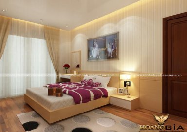Mẫu thiết kế phòng ngủ hiện đại gỗ laminate