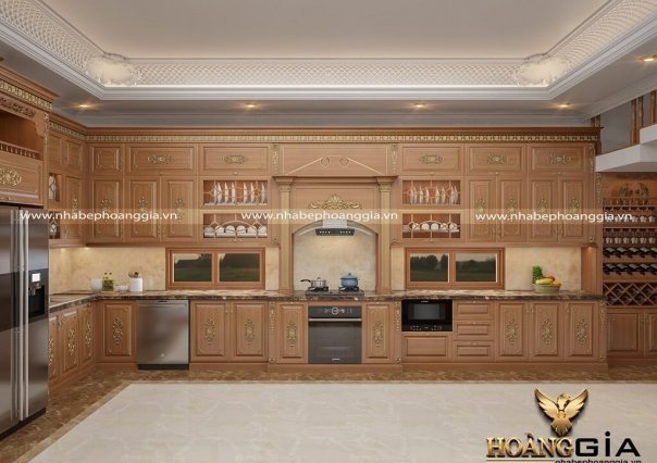 Dự án thiết kế thi công tủ bếp tân cổ điển nhà chị Lan Anh (Hưng Yên)
